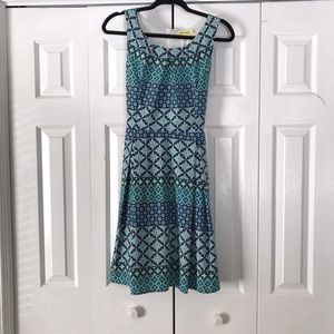 ModCloth Blue Mosaic Pattern Dress